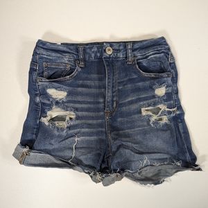 American Eagle Outfitters Jean Shorts Next Level Stretch Distressed Womens Sz 10